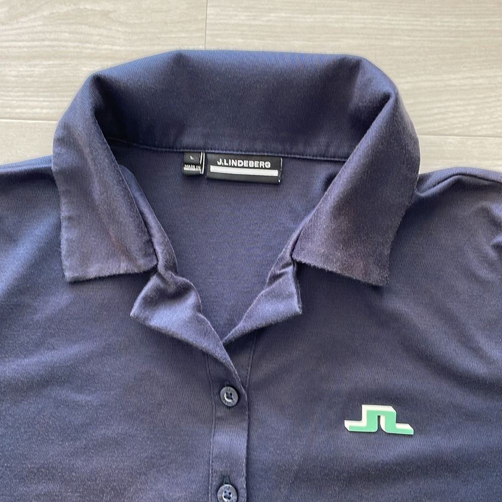 J. Lindeberg Navy Solange Cotton Blend Polo - Picture 4 of 10